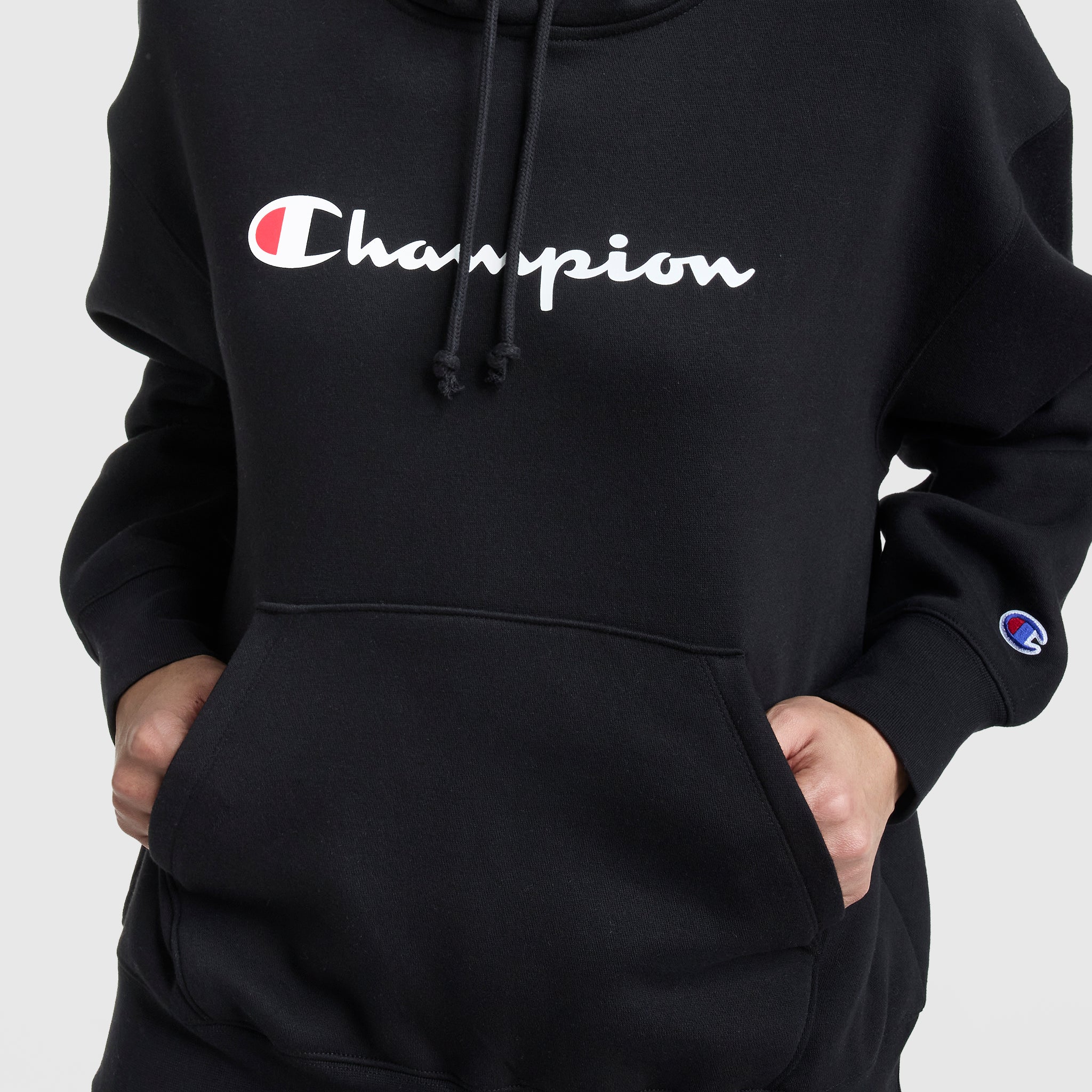 Champion Women's Powerblend Relaxed Hoodie. Script Logo - Image 3