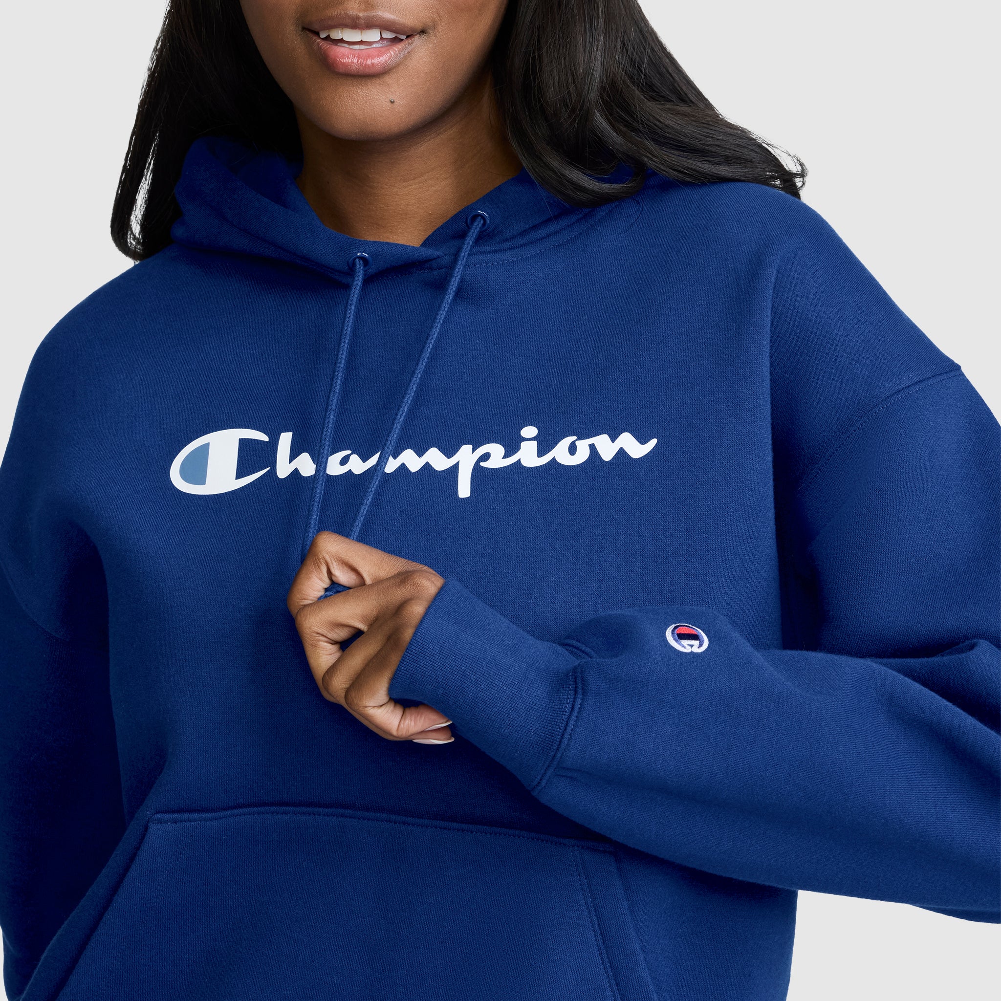 Champion Women's Powerblend Relaxed Hoodie. Script Logo - Image 5