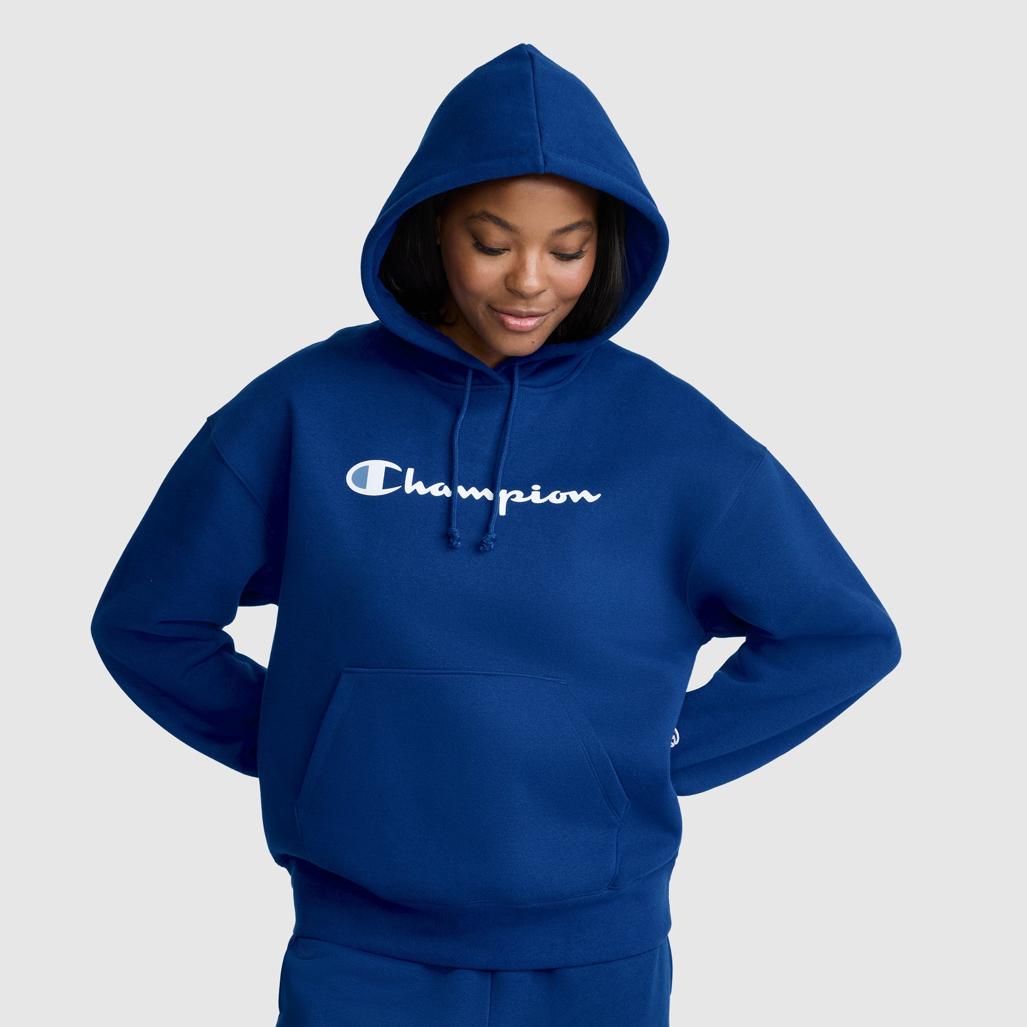 Champion Women's Powerblend Relaxed Hoodie. Script Logo - Image 2